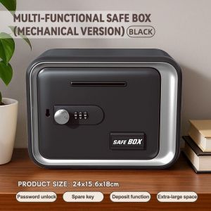 Safe Box Hidden Secret Key Lock Coin Bank Card Jewellery Home Password Locker Storage Box