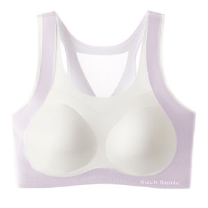 【SingaBralette】 11-18Y Girls Training Bra Seamless Wireless Ice Silk Cooling Posture Support Breathable Mesh Underwear Soft Full Cup Bra固定杯