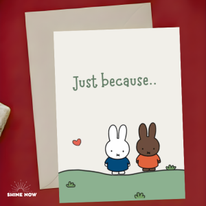 Miffy Just Because Cute Minimalist Cartoon Greeting Card Cute Love Romance Card