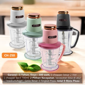 CHOPPER FOOD MITO MITOCHIBA TERBARU CH 250 CH250 BLENDER DAGING BUMBU BUAH KAPASITAS 2 LITER MURAH ORIGINAL GARANSI