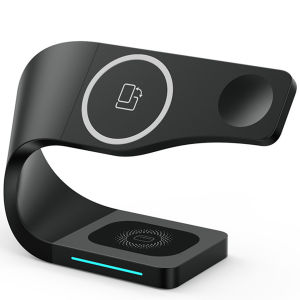 3 IN 1 Magsafe Fast Wireless Charger Stand For Apple Watch 8 7 6 5 4 iPhone 15 Pro 14 13 12 11 Pro Max XS XR X 8 14 Plus AirPods Pro Samsung Galaxy Z Fold 4 2 3 Flip S22 S21 S20 Quick Wireless Charging Pad