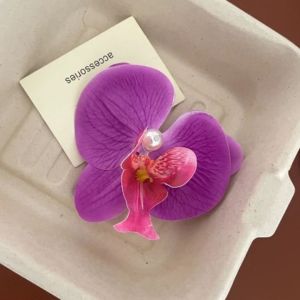 Jepit Rambut Bunga Anggrek Cantik Fashion Wanita Jepitan Rambut Bunga Anggrek