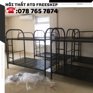Giường sắt 2 tầng sắt tròn f49 Trẻ em người lớn chắc chắn[ Giao nhanh HCMBDĐN].
