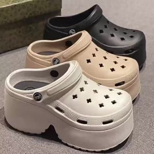 [Free Shipping] New WomenS Summer High-Heeled Clogs With Thick Soles Non-Slip Beach Closed-Toe Sandals For Women