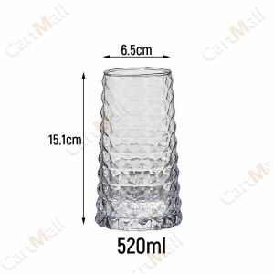 520ml Creative Diamond Glasses Cup Juice/Milkshake/Soda Water Glass for Restaurant Bar Milk Tea Use