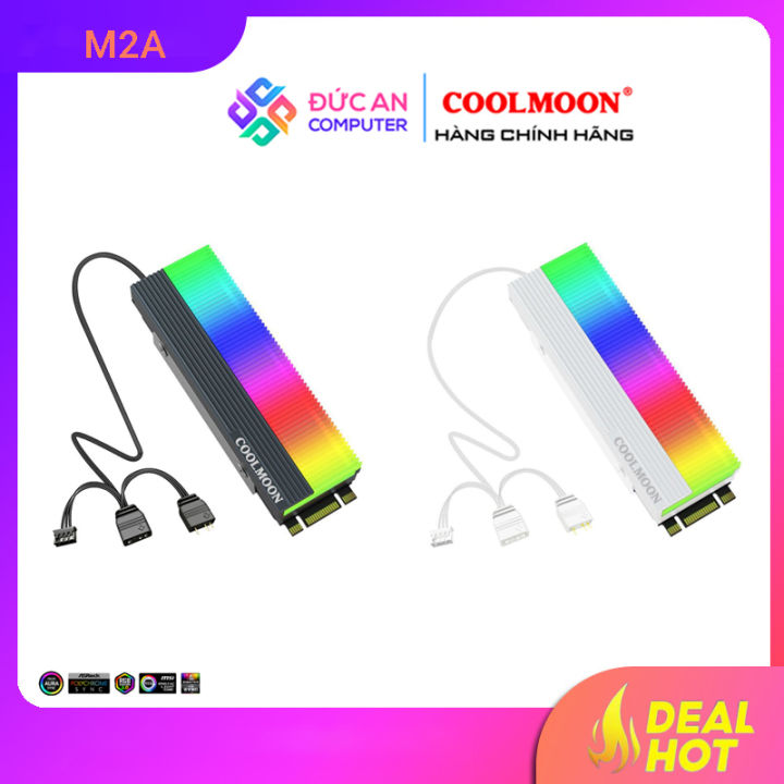 Tản Nhiệt SSD M2 Led RGB Coolmoon - Hỗ Trợ Đồng Bộ Hub Coolmoon và Mainboard