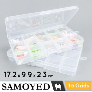 Tempat / Kotak Plastik PP Penyimpanan Serba Guna 15 Sekat / Grids / Plastic Storage Box Samoyed BX-G15-172 (Aksesoris / Pernak-Pernik / Perhiasan / Obat / Klip / Peniti / Jarum / USB / Memory Card)