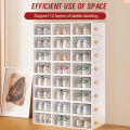 Shoe box organizer hard case with cover Foldable Plastic shoe rack storage Drawer. 