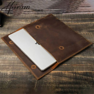 Hiram Crazy Horse Leather Sleeve Case Laptop Bag For MacBook 14.2/16.2 Inch Laptops Case Notebook Cover