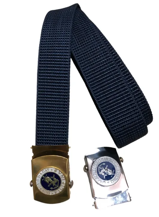 Garrison Belt with HukbongDagat Buckle Formal Blue Belt With Gold