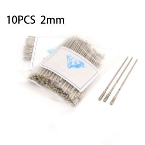10pcs Mata Bor Lapis Berlian 1 mm - 2.0mm Untuk Melubangi Kaca / Ubin / Perhiasan