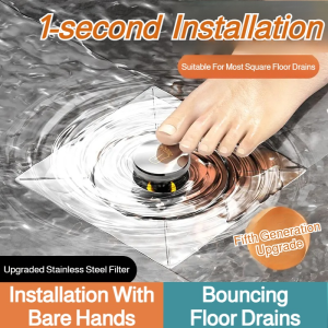 304 Stainless Steel Deodorant Floor Drain Toilet Sewer Bathroom Shower Room Washing Machine Thickened Square Floor Drain Cover 卫生间不锈钢地漏