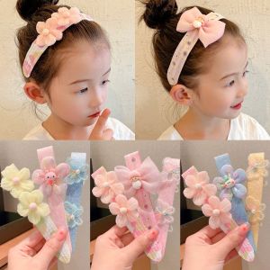 Cài Tóc Dán Hoa Và Nơ Siêu Đáng Yêu Cho Bé Gái