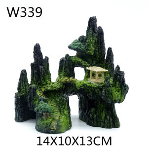 Aquarium Artificial Rockery Moss Rock Resin Stone Fish Tank Hiding Cave Decor