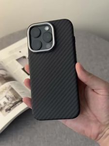 Alloy 3D Relief for Magsafe Phone Case for iphone 17 17Pro Max 16 15 14 13 Carbon Fiber Texture Wireless Charging PC Cover