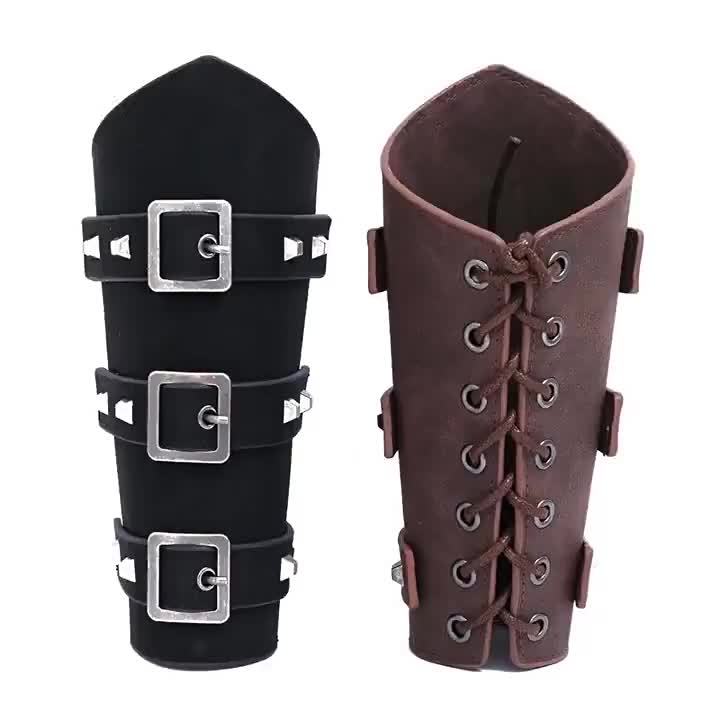 Men's Motorcycle Leather Wristband Punk Adjustable Casual celet ...