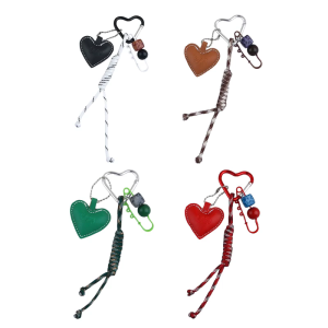 Creative Bag Charm Fashion Keyholders Lovely Heart Keychain Backpack Handbag Pendant Ornaments Braided Rope Keyrings