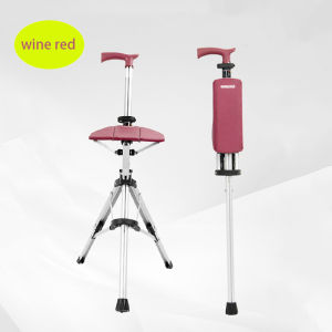 Portable 2-in-1 Walking Cane with Foldable Seat – Lightweight Mobility Aid with Adjustable Height Ergonomic Handle and Sturdy Built-In Chair for Quick Rest – Ideal for Seniors