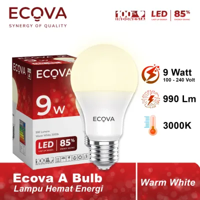 ECOVA Lampu LED A Bulb 3W 5W 7W 9W 12W 18W Warm White Kuning / Natural White