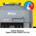 Ninja Speedi 10 in1 Rapid Cooker, Air Fryer and Multi 5.7L, Meals for 4 in 15 Minutes, Fry, Steam, Grill, Bake, Roast, Sear, Slow Cook & More, Cooks Portions, Sea Salt Grey, Ninja ON401. 