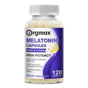 Orgmax Melatonin 10mg Capsules with Vitamins B6 Help Fast Sleep Improve Insomnia for Calming & Relaxing Fall Asleep Regulate Sleep Cycle