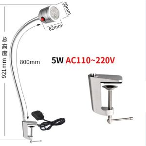 btnx 5W Flexible Hose Lamp for Lathe Milling Machine Repair Bench Industrial Lighting,LED Machine Work Light with G-Clamp T6H1N