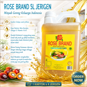 Rose Brand 5 Liter Minyak Goreng - 1 Jerigen