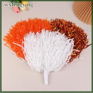 wxfengying 2 cái đôi lỗ ngón tay Vòng xử lý phong cách cổ vũ POM poms cổ vũ bóng cho tay nhảy phụ nữ cô gái trẻ em pompoms phụ kiện