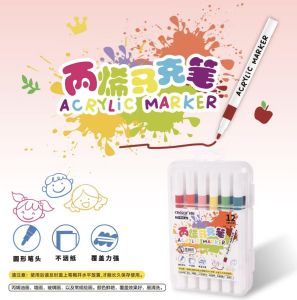 Bút Màu Acrylic Marker 12/24/36/48/60 Cao Cấp Màu Sắc Tươi Sáng Vẽ Được Trên Mọi Chất Liệu. Phiên bản phổ thông giá rẻ.