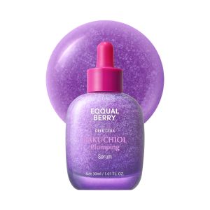 EQQUALBERRY Bakuchiol Plumping Face Serum - Thay thế tự nhiên cho Retinol dành cho da nhạy cảm với Niacinamide & Hyaluronic Acid chăm sóc da Hàn Quốc giúp thu nhỏ lỗ chân lông và giảm nếp nhăn (1.01oz / 30ml)