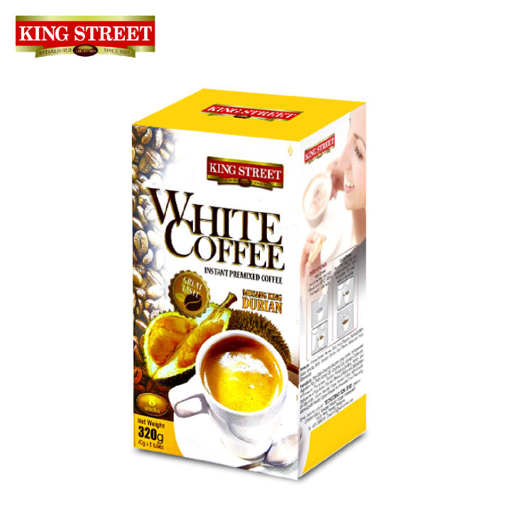 KING STREET Musang King Durian White Coffee 3in1 8s x 40g Lazada