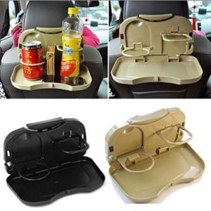 Car Seat Back Dining Table Drink Food Cup Tray Auto Foldable Desk Tray Holder