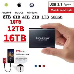 SSD Ổ cứng thể rắn di động 16TB 12TB  8TB  4TB 2T 1T Ổ cứng thể rắn di động