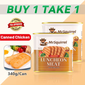 【BUY 1 TAKE 1】Mr.Squirrel Canned Chicken Luncheon Meat Pure Chicken Flavor 340g