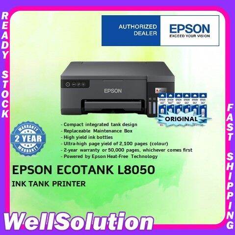 Epson EcoTank L8050 Ink Tank Photo Printer A4 ( PRINT ONLY ) | Lazada