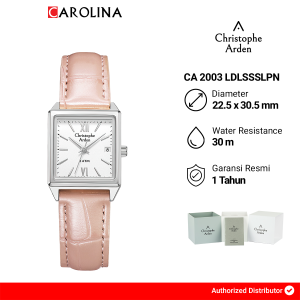 Jam Tangan Wanita Christophe Arden CA 2003 LDLSSSLPN White Dial Pink Leather Strap