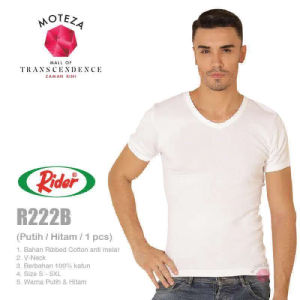RIDER R 222 - Kaos Dalam Oblong Pria - V Neck - BIG SIZE / JUMBO 3XL - 5XL