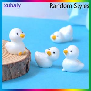 xuhaiy ของตกแต่งบ้านตุ๊กตาเรซินเป็ดเป็ดสีเหลืองขนาดเล็กน่ารักสำหรับตกแต่งบ้านตุ๊กตางานฝีมือ