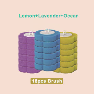 Tidy House Disposable Toilet Brush Set with 6 Refills Toilet Cleaning Brush Antibacterial and Deodorizing Toilet Brush Set Brush Holder for Bathroom