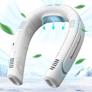 ZUZG Neck Air Conditioner Portable Neck Fan 4000mAh Ultra-Long Life 3D Airflow Wearable Air Conditioner 5 Turbo 3 Speeds Neck Cooler USB Rechargeable 360° Surround Wind Mute Bladeless Fan
