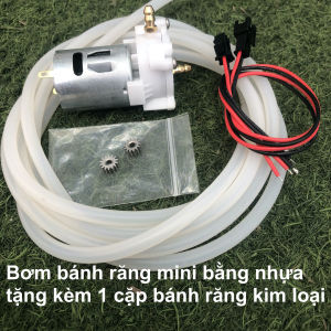 Bơm thủy lực - bơm bánh răng mini bằng nhựa - tặng kèm 1 cặp bánh răng kim loại thay thế và 1 mét ống
