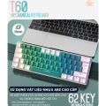 Bàn Phím Cơ RGB Led 18 Chế Độ Có Dây T60 Trục Cơ Red Switch Gõ Êm Giảm Ồn Layout 62 Phím Nhỏ Gọn Có HOTSWAP Cao Cấp Dùng Cho Máy Tính/ Laptop/ PC. 