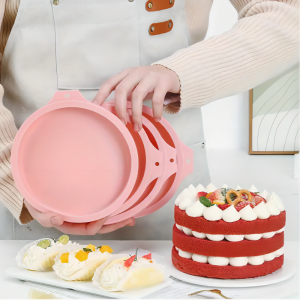 4/8Inch Silicone Layered Cake Molds Round Shape Bread Pan Non-stick Reusable Cake Tray Moulds Baking Tools Kitchenware