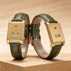 HOTOTO Leather Strap Square Wristwatch Alloy Case Square Case Business Watch Wormhole Inspired Sports Watch Business Wear