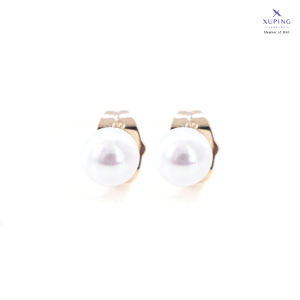 Xuping Anting Emas Motif Mutiara Aksesoris Wanita Cantik