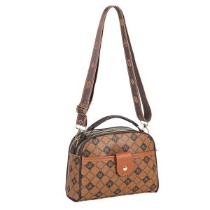 HY BAG #8442 FASHION WOMENS LEATHER CHIC CLASSIC EMBOSSED GEOMETRIC PATTERN CROSSBODY SHOULDER BAG
