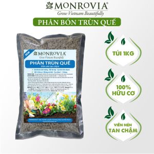 Phân trùn quế nguyên chất MONROVIA viên nén tan chậm hữu cơ bón cho hoa hồng lan cây cảnh rau củ quả