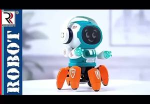 J King #Childrens Electric Six-Claw Fish Robot Can Sing  Dance Light Educational Toy