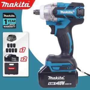 Makita Brushless Electric Wrench 2 Li-Ion Batteries Original Rechargeable Portable Electric Impact Wrench Tools Socket Set Impact Wrench Drill
