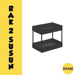 FOREVERSHOP02 - Rak Persegi Serbaguna 2 Lantai 3 Lantai dan 4 Lantai Dengan Roda Hitam dan Putih